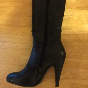 Aldo black leather boots knee high size 6